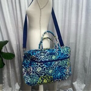 Vera Bradley-Weekender Travel Bag-Blue, Turquoise, White